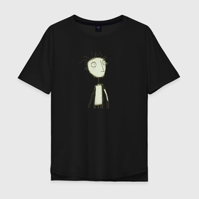 Мужская футболка хлопок Oversize с принтом Нарисованный чел , 100% хлопок | свободный крой, круглый ворот, “спинка” длиннее передней части | 
