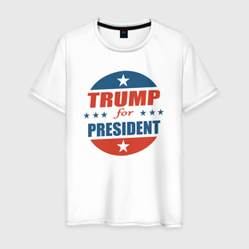 Мужская футболка хлопок с принтом Трамп президент в Белгороде, 100% хлопок | прямой крой, круглый вырез горловины, длина до линии бедер, слегка спущенное плечо. | Тематика изображения на принте: 