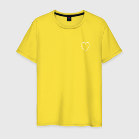 Мужская футболка хлопок с принтом Minimal love в Белгороде, 100% хлопок | прямой крой, круглый вырез горловины, длина до линии бедер, слегка спущенное плечо. | 