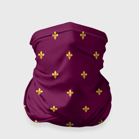 Бандана-труба 3D с принтом Геральдическая лилия на пурпурном фоне в Белгороде, 100% полиэстер, ткань с особыми свойствами — Activecool | плотность 150‒180 г/м2; хорошо тянется, но сохраняет форму | 