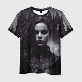 Мужская футболка 3D с принтом Готическая девушка Аливера в Санкт-Петербурге, 100% полиэфир | прямой крой, круглый вырез горловины, длина до линии бедер | 