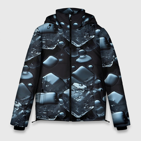 Мужская зимняя куртка 3D с принтом Объемные кубики льда в Петрозаводске, верх — 100% полиэстер; подкладка — 100% полиэстер; утеплитель — 100% полиэстер | длина ниже бедра, свободный силуэт Оверсайз. Есть воротник-стойка, отстегивающийся капюшон и ветрозащитная планка. 

Боковые карманы с листочкой на кнопках и внутренний карман на молнии. | 