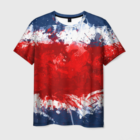 Мужская футболка 3D с принтом Grunge strips colors в Новосибирске, 100% полиэфир | прямой крой, круглый вырез горловины, длина до линии бедер | 
