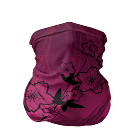 Бандана-труба 3D с принтом Pink Flower в Тюмени, 100% полиэстер, ткань с особыми свойствами — Activecool | плотность 150‒180 г/м2; хорошо тянется, но сохраняет форму | 