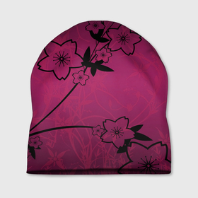 Шапка 3D с принтом Pink Flower в Тюмени, 100% полиэстер | универсальный размер, печать по всей поверхности изделия | 