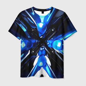 Мужская футболка 3D с принтом Digital abstract fractal в Кировске, 100% полиэфир | прямой крой, круглый вырез горловины, длина до линии бедер | Тематика изображения на принте: 