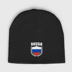 Мужская шапка демисезонная с принтом Российский щит в Новосибирске,  |  | Тематика изображения на принте: 
