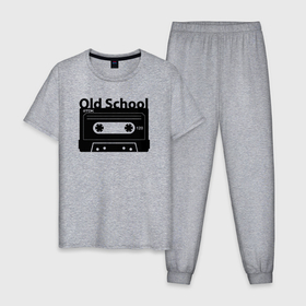 Мужская пижама хлопок с принтом Old school music в Курске, 100% хлопок | брюки и футболка прямого кроя, без карманов, на брюках мягкая резинка на поясе и по низу штанин
 | 