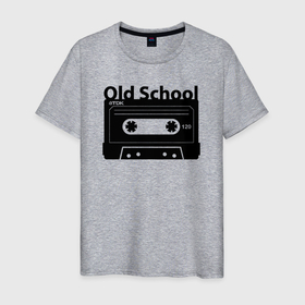 Мужская футболка хлопок с принтом Old school music в Санкт-Петербурге, 100% хлопок | прямой крой, круглый вырез горловины, длина до линии бедер, слегка спущенное плечо. | 