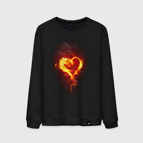 Мужской свитшот хлопок с принтом Пылающее сердце огненный символ в Белгороде, 100% хлопок |  | 