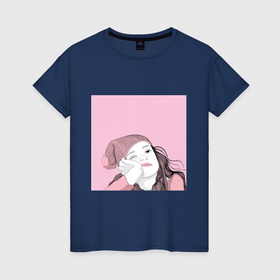 Женская футболка хлопок с принтом Меланхолия в Петрозаводске, 100% хлопок | прямой крой, круглый вырез горловины, длина до линии бедер, слегка спущенное плечо | 