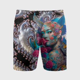 Мужские шорты спортивные с принтом Japanese beauty   irezumi в Белгороде,  |  | Тематика изображения на принте: 