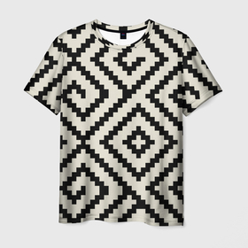 Мужская футболка 3D с принтом Африканский узор в Белгороде, 100% полиэфир | прямой крой, круглый вырез горловины, длина до линии бедер | Тематика изображения на принте: 