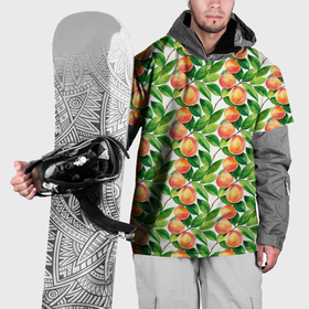 Накидка на куртку 3D с принтом Персики акварельный паттерн в Курске, 100% полиэстер |  | 