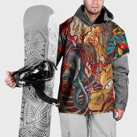 Накидка на куртку 3D с принтом Иредзуми: демон и дракон в Белгороде, 100% полиэстер |  | Тематика изображения на принте: 