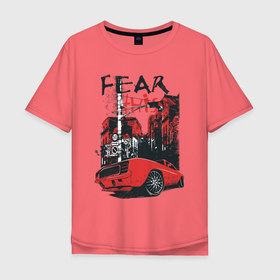 Мужская футболка хлопок Oversize с принтом Fear this в Кировске, 100% хлопок | свободный крой, круглый ворот, “спинка” длиннее передней части | Тематика изображения на принте: 