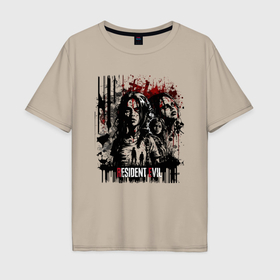 Мужская футболка хлопок Oversize с принтом Дизайн Resident Evil в Тюмени, 100% хлопок | свободный крой, круглый ворот, “спинка” длиннее передней части | Тематика изображения на принте: 