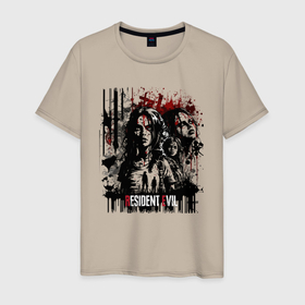 Мужская футболка хлопок с принтом Дизайн Resident Evil в Тюмени, 100% хлопок | прямой крой, круглый вырез горловины, длина до линии бедер, слегка спущенное плечо. | Тематика изображения на принте: 