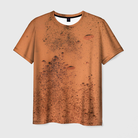 Мужская футболка 3D с принтом Песчаные штрихи в Курске, 100% полиэфир | прямой крой, круглый вырез горловины, длина до линии бедер | 
