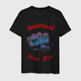 Мужская футболка хлопок с принтом Motorhead Iron Fist в Курске, 100% хлопок | прямой крой, круглый вырез горловины, длина до линии бедер, слегка спущенное плечо. | 
