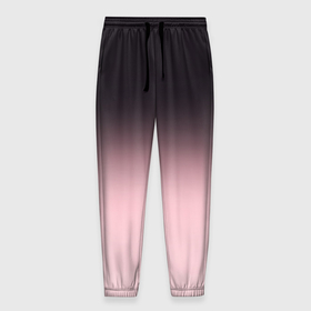 Мужские брюки 3D с принтом Градиент: от черного к розовому в Тюмени, 100% полиэстер | манжеты по низу, эластичный пояс регулируется шнурком, по бокам два кармана без застежек, внутренняя часть кармана из мелкой сетки | 