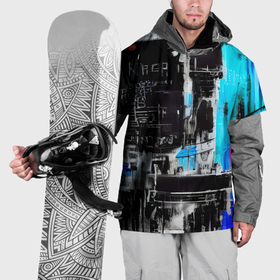 Накидка на куртку 3D с принтом Абстракция, черно синие цвета, от нейросети в Белгороде, 100% полиэстер |  | Тематика изображения на принте: 