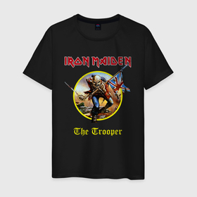 Мужская футболка хлопок с принтом The trooper Iron Maiden в Санкт-Петербурге, 100% хлопок | прямой крой, круглый вырез горловины, длина до линии бедер, слегка спущенное плечо. | 