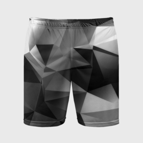 Мужские шорты спортивные с принтом Geometry grey ship в Тюмени,  |  | 