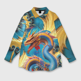 Женская рубашка oversize 3D с принтом Japanese dragon   tattoo irezumi art в Тюмени,  |  | Тематика изображения на принте: 