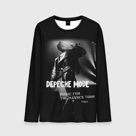 Мужской лонгслив 3D с принтом Depeche Mode   Music for the Masses tour в Екатеринбурге, 100% полиэстер | длинные рукава, круглый вырез горловины, полуприлегающий силуэт | Тематика изображения на принте: 