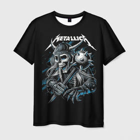 Мужская футболка 3D с принтом Metallica   Викинг , 100% полиэфир | прямой крой, круглый вырез горловины, длина до линии бедер | 