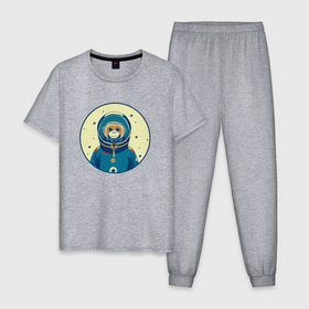 Мужская пижама хлопок с принтом Ретро обезьяна в Новосибирске, 100% хлопок | брюки и футболка прямого кроя, без карманов, на брюках мягкая резинка на поясе и по низу штанин
 | 