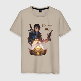 Мужская футболка хлопок с принтом Fable 3 hero , 100% хлопок | прямой крой, круглый вырез горловины, длина до линии бедер, слегка спущенное плечо. | 