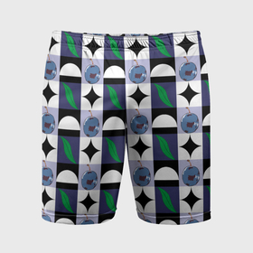 Мужские шорты спортивные с принтом Слива и листок, фрукт пиксель в Тюмени,  |  | Тематика изображения на принте: 