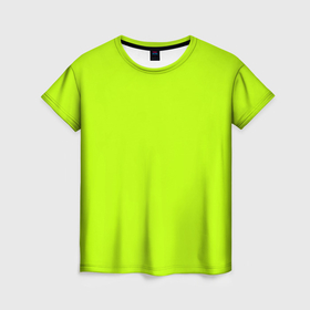 Женская футболка 3D с принтом Лайм цвет однотонный лаймовый в Екатеринбурге, 100% полиэфир ( синтетическое хлопкоподобное полотно) | прямой крой, круглый вырез горловины, длина до линии бедер | Тематика изображения на принте: 