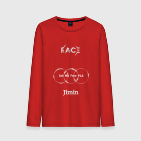 Мужской лонгслив хлопок с принтом Jimin face Set Me Free в Тюмени, 100% хлопок |  | 