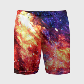 Мужские шорты спортивные с принтом Космическое сияние ночь ,  |  | Тематика изображения на принте: 