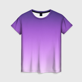 Женская футболка 3D с принтом Фиолетово сиреневый градиент , 100% полиэфир ( синтетическое хлопкоподобное полотно) | прямой крой, круглый вырез горловины, длина до линии бедер | 