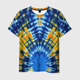 Мужская футболка 3D с принтом Tie dye стиль хиппи , 100% полиэфир | прямой крой, круглый вырез горловины, длина до линии бедер | 