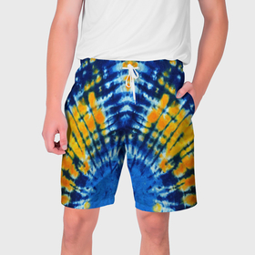 Мужские шорты 3D с принтом Tie dye стиль хиппи в Екатеринбурге,  полиэстер 100% | прямой крой, два кармана без застежек по бокам. Мягкая трикотажная резинка на поясе, внутри которой широкие завязки. Длина чуть выше колен | 