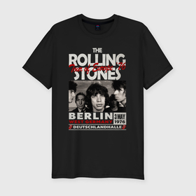 Мужская футболка хлопок Slim с принтом The Rolling Stones rock в Тюмени, 92% хлопок, 8% лайкра | приталенный силуэт, круглый вырез ворота, длина до линии бедра, короткий рукав | 