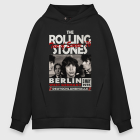 Мужское худи Oversize хлопок с принтом The Rolling Stones rock в Кировске, френч-терри — 70% хлопок, 30% полиэстер. Мягкий теплый начес внутри —100% хлопок | боковые карманы, эластичные манжеты и нижняя кромка, капюшон на магнитной кнопке | 