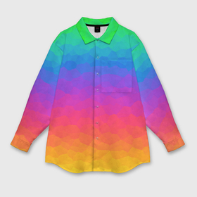 Мужская рубашка oversize 3D с принтом Радужный цвет полигонов в Санкт-Петербурге,  |  | Тематика изображения на принте: 