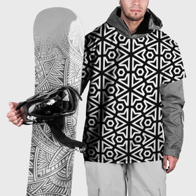 Накидка на куртку 3D с принтом Чёрный и белый ромбический паттерн в Курске, 100% полиэстер |  | 