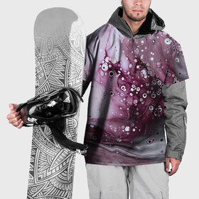 Накидка на куртку 3D с принтом Фиолетовый и белый разлив красок в Кировске, 100% полиэстер |  | Тематика изображения на принте: 