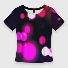 Женская футболка 3D Slim с принтом Розовые блики света ,  |  | 