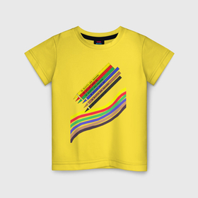 Детская футболка хлопок с принтом день карандаша в Санкт-Петербурге, 100% хлопок | круглый вырез горловины, полуприлегающий силуэт, длина до линии бедер | 