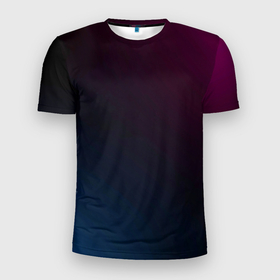 Мужская футболка 3D Slim с принтом Синее фиолетовый градиент в Тюмени, 100% полиэстер с улучшенными характеристиками | приталенный силуэт, круглая горловина, широкие плечи, сужается к линии бедра | 