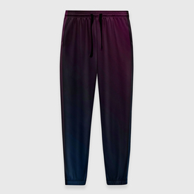 Мужские брюки 3D с принтом Синее фиолетовый градиент в Курске, 100% полиэстер | манжеты по низу, эластичный пояс регулируется шнурком, по бокам два кармана без застежек, внутренняя часть кармана из мелкой сетки | 