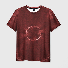 Мужская футболка 3D с принтом Красный круг тай дай , 100% полиэфир | прямой крой, круглый вырез горловины, длина до линии бедер | 